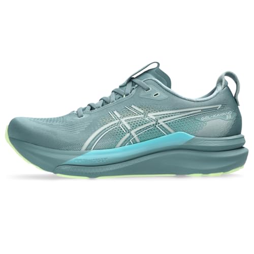 ASICS Men's Gel-Kayano 33 Running Shoes, 12.5, Foggy Teal/Illuminate Yellow