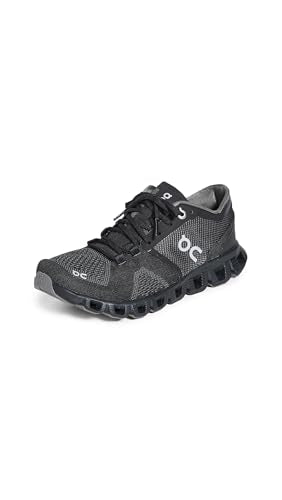 On Women's Cloud X Sneakers, Black/Asphalt, 6 Medium US
