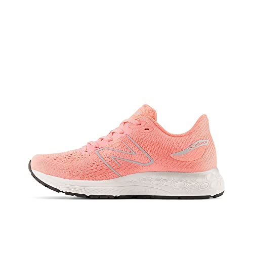 New Balance Kid's Fresh Foam X 880 V12 Lace-Up Running Shoe, Grapefruit/Metallic Silver, 6 M Big Kid