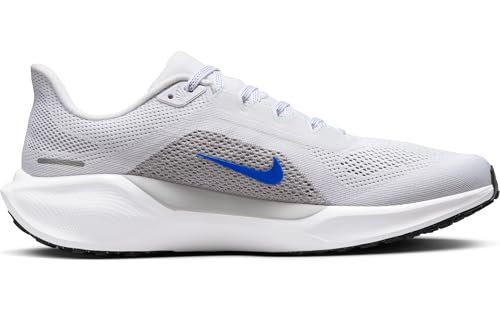 Nike Pegasus 41 FD2722 Men's Road Running Shoe, White Racer Blue Wolf Grey Pure, 40.5 EU
