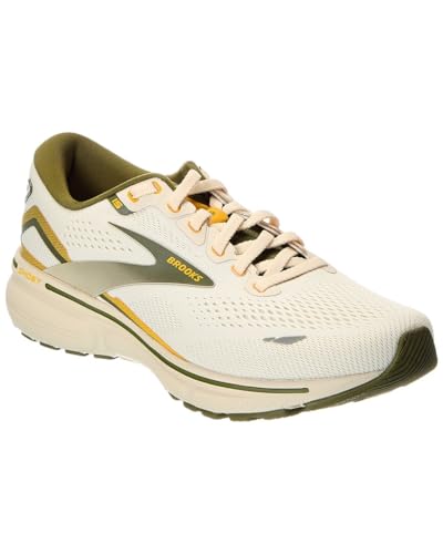 Brooks Men's Ghost 15 Neutral Running Shoe - Gray/Green/Daylilly - 8 Medium