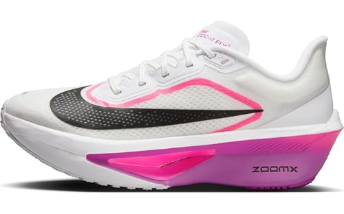 Nike Women's Zoom Fly 6 Competition Running Shoes, White Black Vivid Grape Hyper Pink, 9