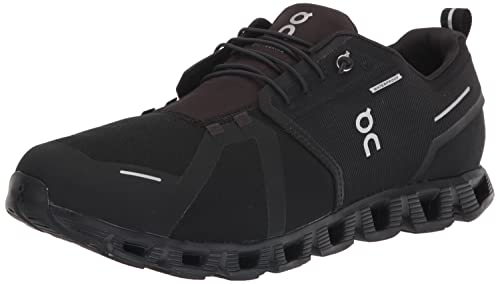 On Men's Cloud 5 Waterproof Sneakers, Black/Black, 9.5
