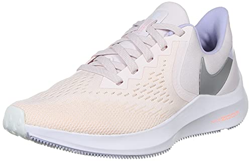 Nike Womens Zoom Winflo 6 Running Trainers CK4475 Sneakers Shoes (UK 6 US 8.5 EU 40, Pale Pink Metallic Silver 600)