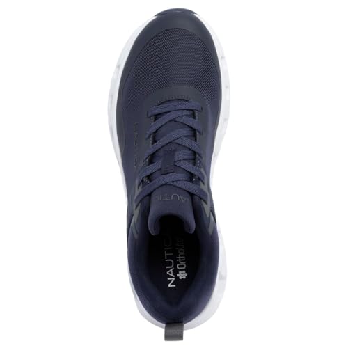 Nautica Men’s Cloud-Like Walking Sneakers – Lightweight Athletic Shoes with Breathable Mesh and Cushioned Sole for All-Day Comfort-Bolang-Navy Charcoal Pop, Size 7.5