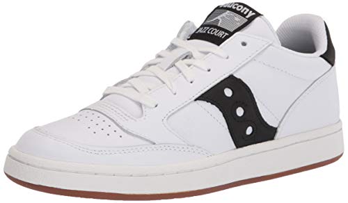 Saucony Women's Jazz Court Sneaker, White/Black, 8.5 Medium