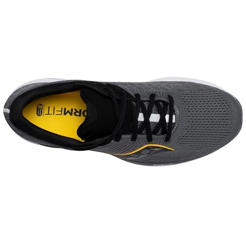 Saucony Men's Guide 14 Sneaker, Charcoal/Gold, 10