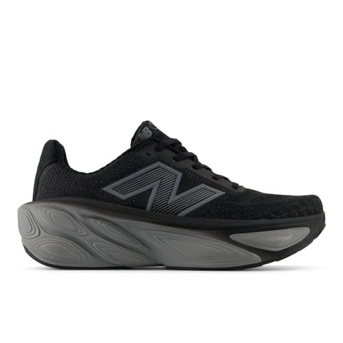 New Balance Men's Fresh Foam X More V5 Running Shoe, Black/Linen/Silver Metallic, 10
