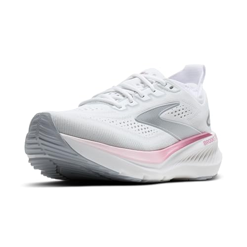 Brooks Women’s Glycerin GTS 23 Supportive Running Shoe - White/Harbor Mist/Metallic - 8 Medium