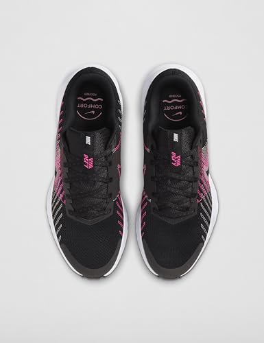 Nike Women's Run Defy Road Running Shoes, Black/Elemental Pink-Hyper Pink, 8