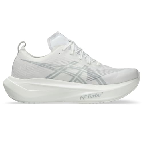 ASICS Unisex MEGABLAST Running Shoes, 10.5M / 12W, White/Piedmont Grey