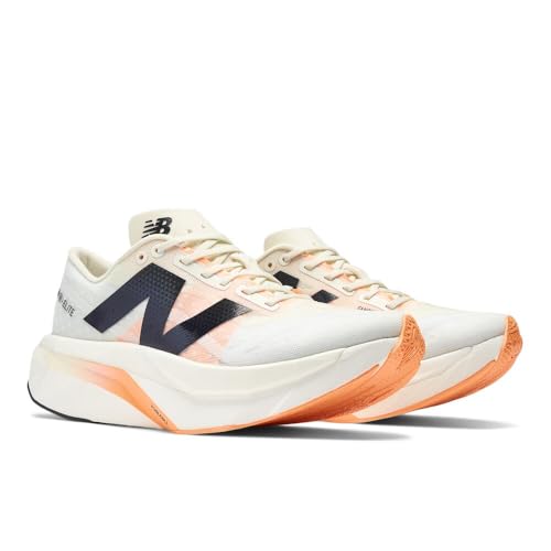 New Balance Women's FuelCell SuperComp Elite V4 Running Shoe, White/Angora/Hot Mango, 9 M