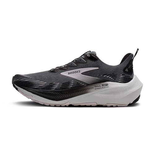 Brooks Women's Ghost Trail, Off-Road Running Shoe for Rugged Terrain - Poppy Seed/Black/Pink - 7.5 Medium