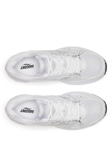 Saucony Unisex Ride Millennium Sneaker, White/Silver, 7.5