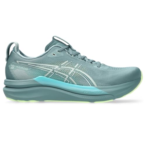 ASICS Men's Gel-Kayano 33 Running Shoes, 12.5, Foggy Teal/Illuminate Yellow