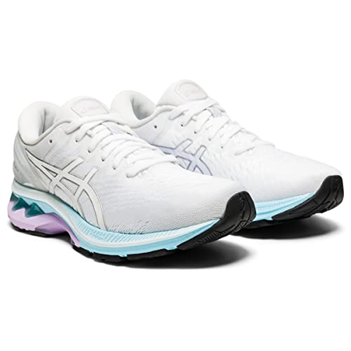 ASICS Women's Gel-Kayano 27 Running Shoe, White/Pure Silver - 7.5