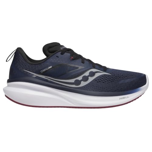 Saucony Men's Omni 22 Sneaker, Navy/Currant, 12