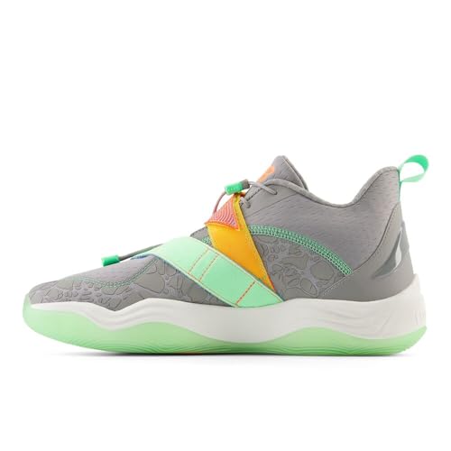 New Balance Unisex-Adult FuelCell Lindor 2 Pre-Game Baseball Shoe, Team Away Grey/Electric Jade/Neon Dragonfly, Men 14 M/Women 15.5 W