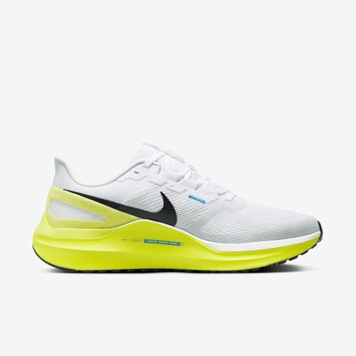 Nike Structure 25 Men's Road Running Shoes, White Black Cyber Photo Blue, 8.5