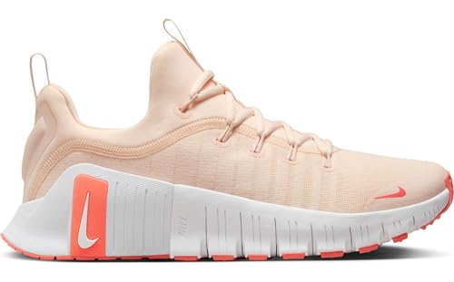 Nike Free Metcon 6 Women's Workout Shoes (FJ7126-801, Guava Ice/Light Wild Mango/White) Size 10
