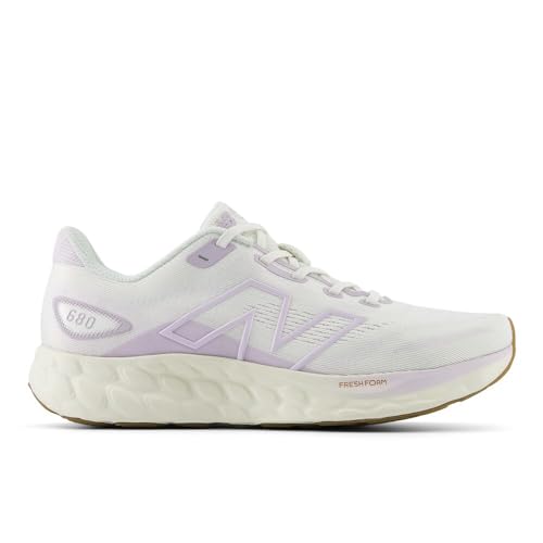 New Balance Women's Fresh Foam 680 V8 Running Shoe, Sea Salt/Taro, 6 W