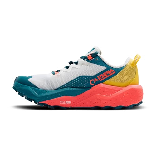 Brooks Women’s Caldera 8 Ultra Trail Running Shoe - Bit of Blue/Quince/Flame - 6.5 Medium
