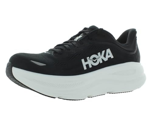 HOKA Bondi 9 Mens Shoes Size 10.5, Color: Midnight Black/Cloud White-Black - alternate view 2