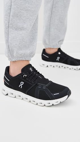 On Women's Cloud 6 Sneakers, Black | White, 9 Medium US