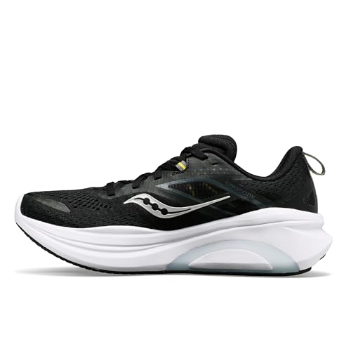 Saucony Men's Omni 22 Sneaker, Black/White, 10.5 Wide
