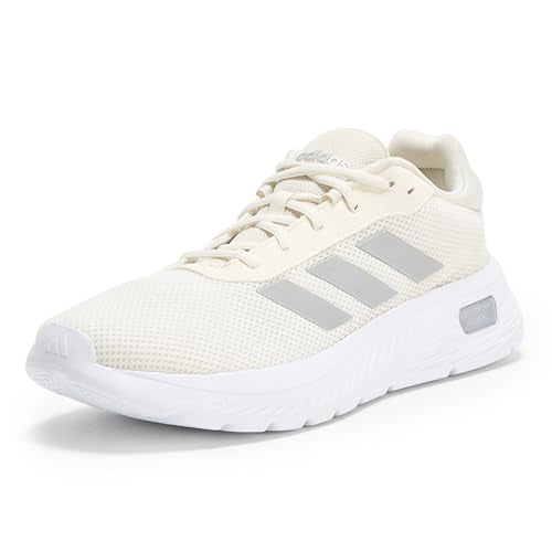 Adidas Womens Cloudfoam Comfy Sportswear, Off White/Silver Metallic/White, 11
