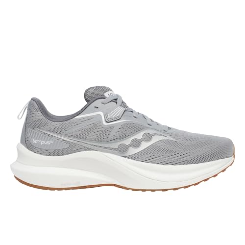 Saucony Men's Tempus 2 Sneaker, Fossil/White, 12.5