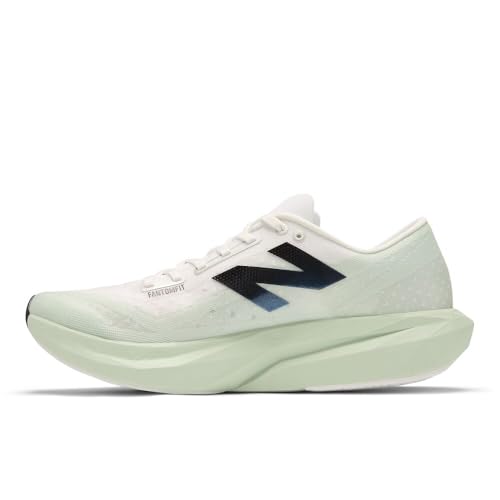 New Balance Men's FuelCell Rebel V4 Running Shoe, Clay Ash/White/Black, 4 M