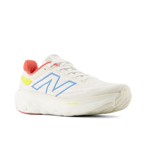 New Balance Women's Fresh Foam X 1080 V13 Running Shoe, Sea Salt/Coastal Blue/Gulf Red, 13 M - alternate view 4