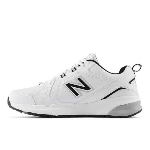 New Balance Men's 608 V5 Casual Comfort Cross Trainer, White/Black/Silver, 10
