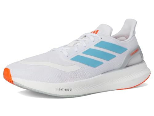 Adidas Men's Pureboost 5 Running, White/Preloved Ink/Impact Orange, 8