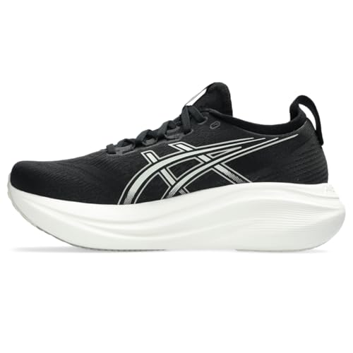 ASICS Women's Gel-Nimbus 27 Running Shoes, 8.5, Black/Lake Grey