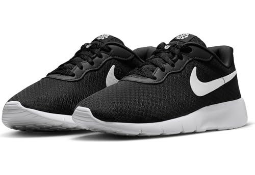 Nike Big Kids' Tanjun EasyOn Shoes, Black/White-White, 7Y