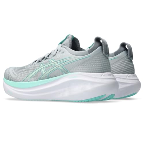 ASICS Women's Gel-Nimbus 27 Running Shoe, 9.5, Piedmont Grey/Illuminate Mint