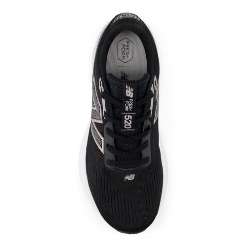 New Balance Women's Fresh Foam 520 V9 Running Shoe, Black/Castlerock/Metallic Rose, 10 W