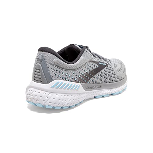 Brooks Women's Adrenaline GTS 21 Supportive Running Shoe - Oyster/Alloy/Light Blue - 5 X-Wide
