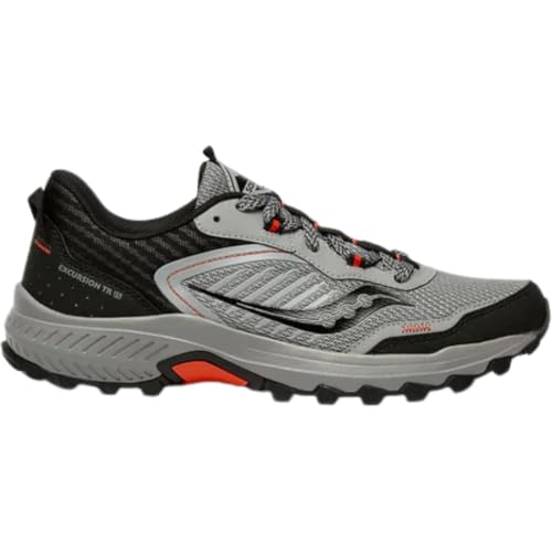 Saucony Men's Excursion Tr15 Sneaker, Alloy/Scarlet, 9 Wide
