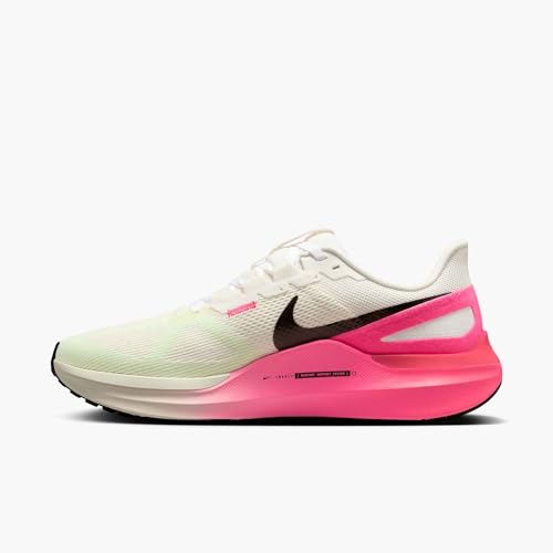 Nike Structure 25 Men's Road Running Shoes (IB7451-100, Sail/Hyper Pink/Bright Crimson/Sequoia) Size 11.5