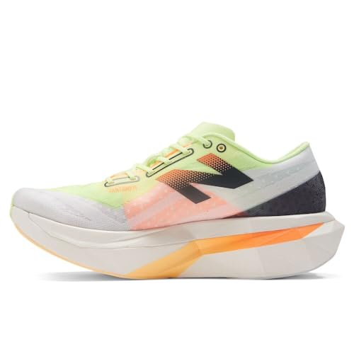 New Balance Men's FuelCell SuperComp Elite V4 Running Shoe, White/Bleached Lime Glo/Hot Mango, 7 W - alternate view 2
