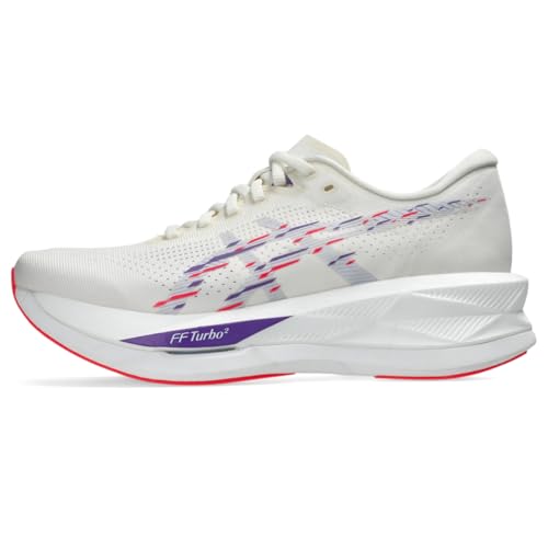 ASICS Women's SONICBLAST Running Shoes, 8, Cream/Blue Fade
