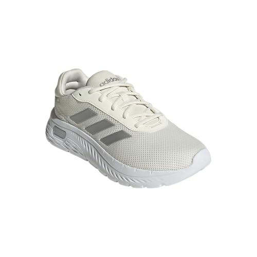 Adidas Womens Cloudfoam Comfy Sportswear, Off White/Silver Metallic/White, 11