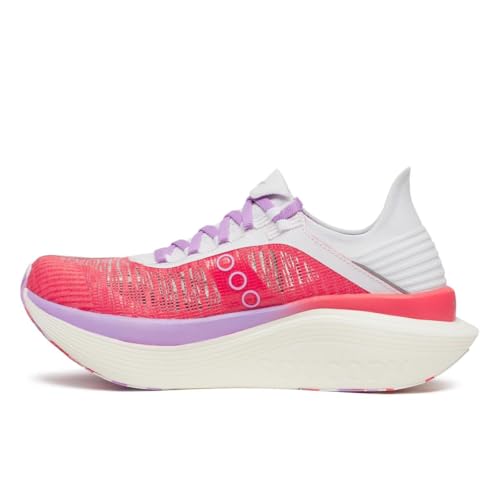 Saucony Unisex Endorphin Elite 2 Running Shoe, Coral/White, 5