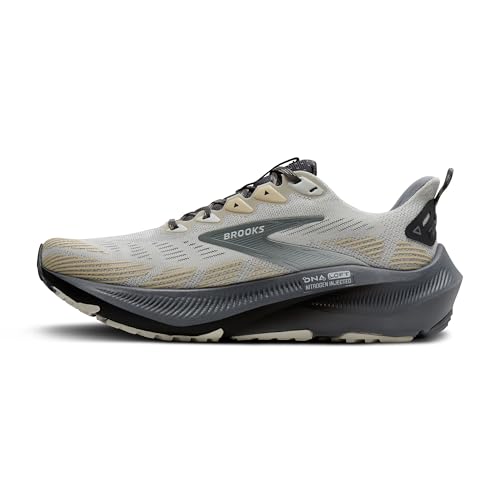 Brooks Men's Ghost Trail, Off-Road Running Shoe for Rugged Terrain - Gray/Gray/Bleached Sand - 12 Medium