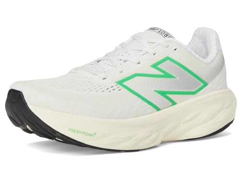 New Balance Men's Fresh Foam X 1080 V14 Running Shoe, Nb 103 White/Lime Leaf/Angora, 13 M