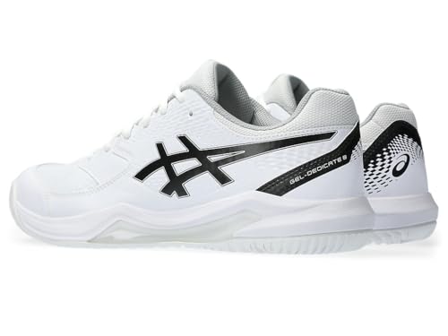 ASICS Men's Gel-Dedicate 8 Tennis Shoes, 12, White/Black