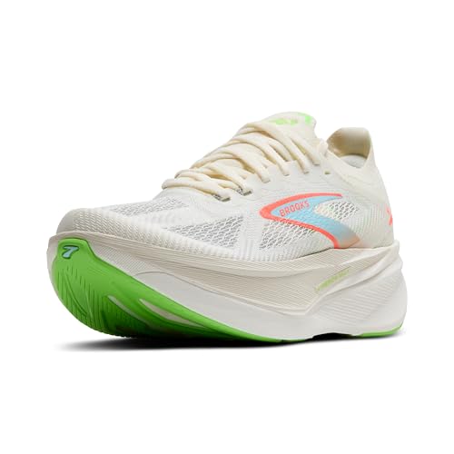 Brooks Women's Hyperion Max 3 Neutral Running Shoe - Coconut/Green Gecko/Pink Clay - 10.5 Medium